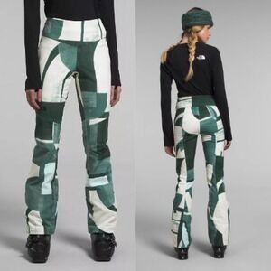 North Face | NWT W Snoga Shell Winter Snow Ski Pant in Dark Sage Paper Halfdome